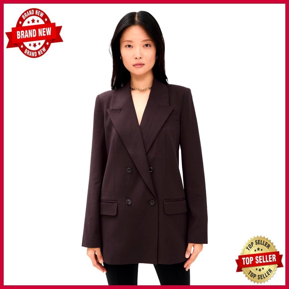 Oversized Double Breasted Blazer, Wool Blend, Formal Business Wear